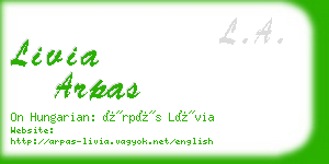 livia arpas business card